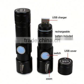 C92 Build in Battery Zoomable Led Rechargeable Flashlight Mini Usb Charging Flashlight photo-5