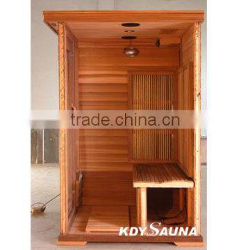 1 People Capacity and Red Cedar Solid Wood Type Dry Steam Sauna Room photo-5