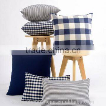 100% cotton new super soft simple check stripe print cushion