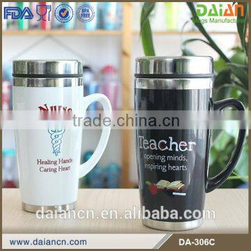 Stainless steel white sublimation travel mug with lid OEM                        
                                                Quality Choice