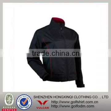 Black poly waterproof golf jacket factory