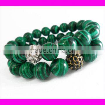 GZKJL-BL0171 Stretch Bracelet Semi Precious Gemstone Beaded Malachite Bracelet