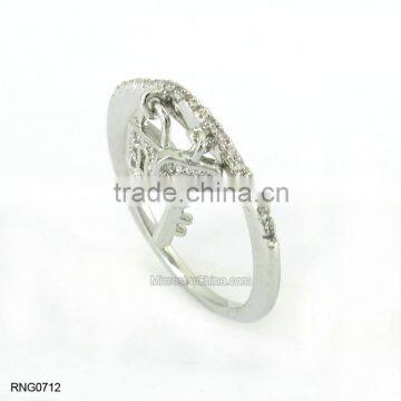 Eternal Love Lock Key Diamond Copper Ring For Women
