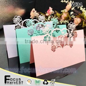 W31 Laser wedding card place card Love flower Holder Table Seat Card for Wedding                        
                                                Quality Choice