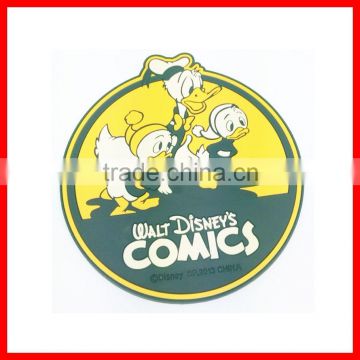 High quality soft pvc cartoon design handmade table cup mat