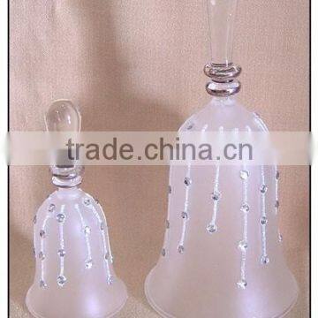 Decorative Clear Glass Bell with Diamond Line