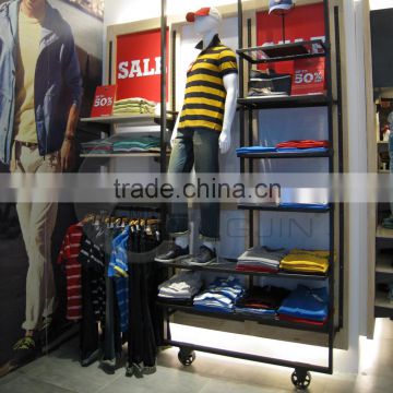 Hongjin Movable Metal Display Stand for Clothing Shop