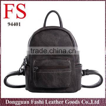 Wholesale China Girls Popular Black PU Leather School Backpacks