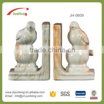 Resin crafts glazed bird bookends ceramic x stand, tiny figurines