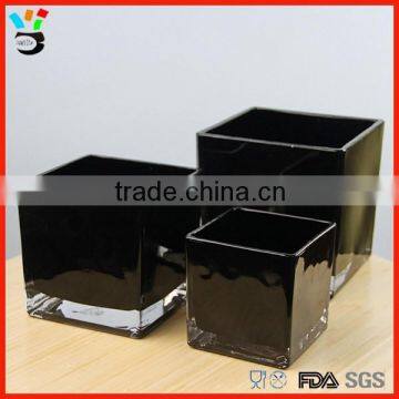Wholesale Price Scented Soy Candle Glass, Recycled Square Black Candle Jar