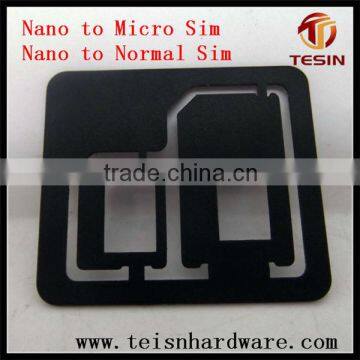 Fashionable black nano normal micro sim card adapter inner retail packing for iPhone 4 4S Samsung HTC