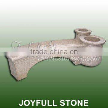 G682 Granite Bench, Yellow Granite Bench With Flower Pot
