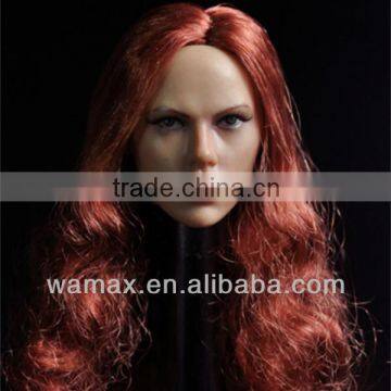 OEM Plastic Black widow action figure head with hair