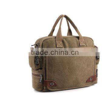 hot design cheap canvas men briefcase teens backpack men's brown messenger bag with new shape