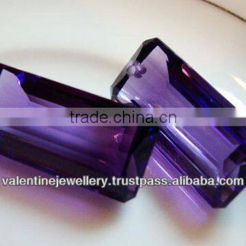 loose baguette amethyst stones, shiny facet transparent dark amethyst square loose,