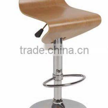 wood high back swivel bar chair