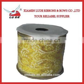 Hot Sale Gold Wired Edge Christmas Gift Ribbon photo-5