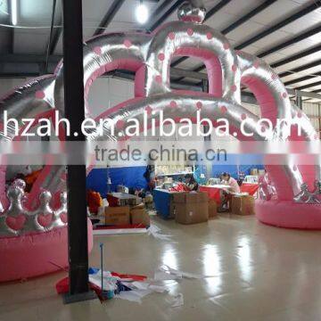 Wedding Decoration Pink Princess Crown Inflatable Arch/ Birthday Party Decoration Crown Arch