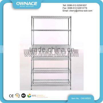 Adjustable Layers Chrome Wire Shelving Rack For Storage