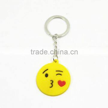 Hot selling cute face designs keychain/ custom soft pvc keychains/ promotion key ring