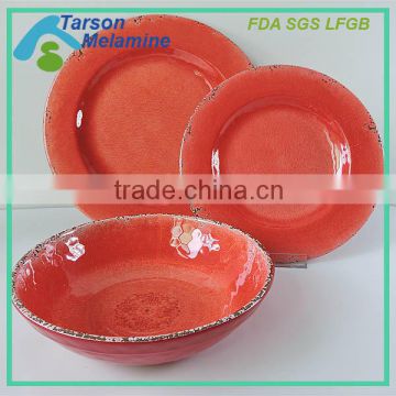 3pcs OEM western melamine tableware sets wholesale