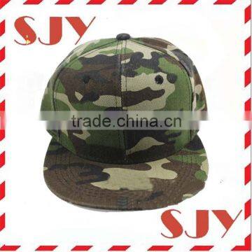 New Arrival Blank Flat Brim Woodland Camouflage Cap