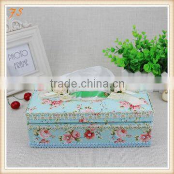 Flowers Fabric Design Royal Tissue Box
