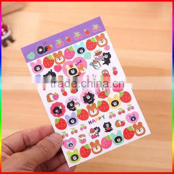 High quality adhesive cute cartoon paper sticker for children