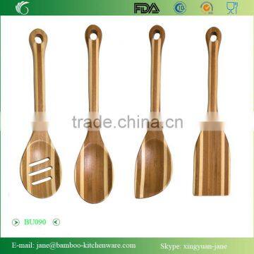 Bamboo 2 Tone Pointy slotted Spoon and Spatula set