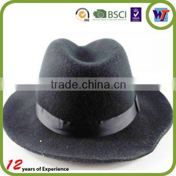 HOT Sale Man Checks Acrylic or Wool Ribbon Decorated Cheap Fedora Hat