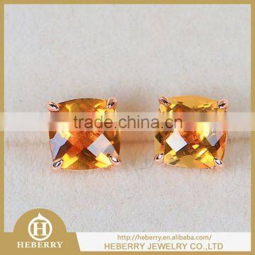 elegant eye catching crystal citrine crystal earring with 925 sterling silver