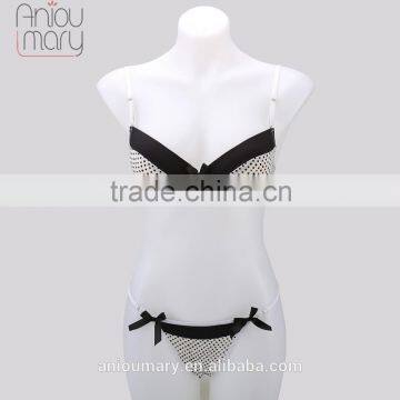 Ladies sexy micro printing bra and bikini thong high quality bra and panty sets