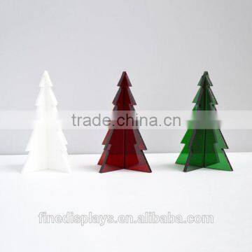 Made to order laser cut acrylic standing holiday Christmas pine tree holiday home decor // set of three