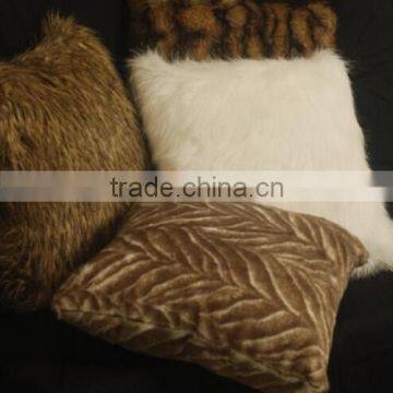 Polyester fake fur fake leather super soft back cushion cover