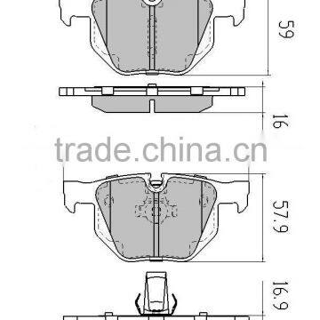 D1042 Auto mobile brake piece 34216763 non-as bestos truck High quality brake pad