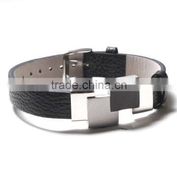 Puzzle world stainless steel bracelets for men wholesale stainless steel bracelets leather