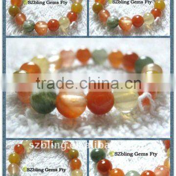 Cheap natural stone multi colored quartz bracelet for Children