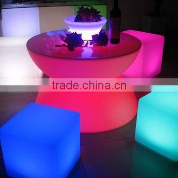 Contracted and fashionable living room coffee table plastic LED creative round tea table/Led Cake Table Lighting