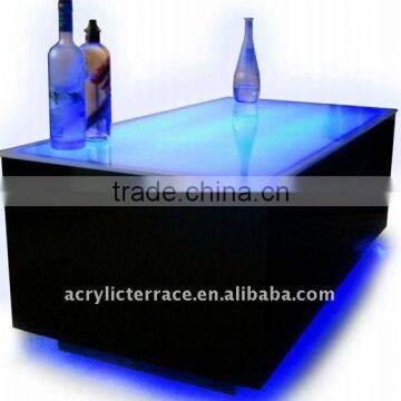 LED illuminated coffee table