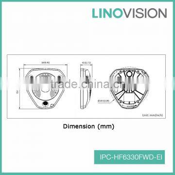 3 Megapixel IR Vandal-proof WDR 360 View Angle Built-in Micro Network Fisheye CCTV Camera photo-2