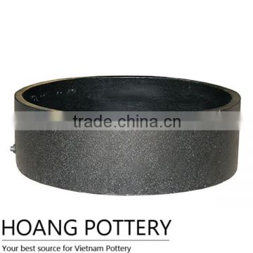 Cylinder Black Terrazzo Flower Pot Outdoor