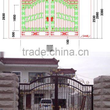 2016 Powder coating house iron gate design for sale