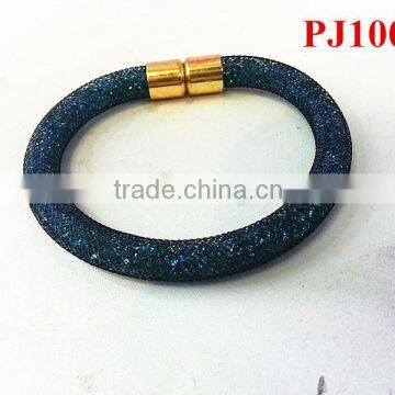 (PJ1006)Plastic Net And Crystal Magnetic Bracelet Hot Products For 2014