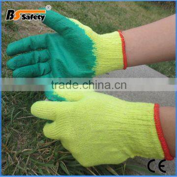 BSSAFETY latex coated cotton 10 gauge high quality weight work glove from gaomi for dubai importer