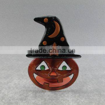 factory supplier pumpkin design candle holder / candle stand metal home decoration