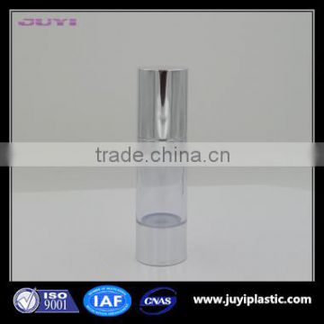 New design hot sale silver airless bottle cosmetic vacuum pump bottle