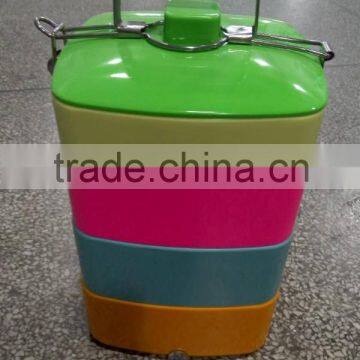 Hot Sale Round Shape 4 Sections Colorful Rice Bowl, Unbreakable Solid Color Plastic Lunch Box photo-4