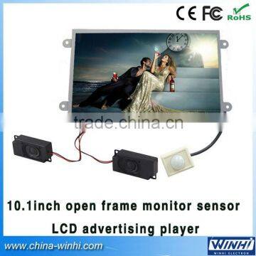 10 inch sd usb2.0 interface open frame lcd display advert motion sensor video player small digital display screen