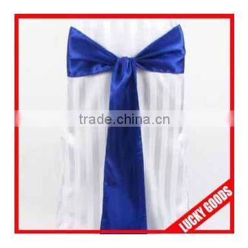 Royal blue satin chair sashes for wedding