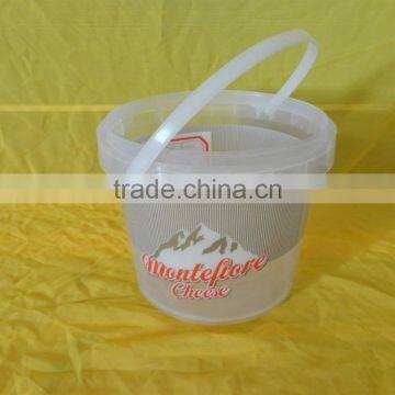 300ml round clear plastic bucket for food container